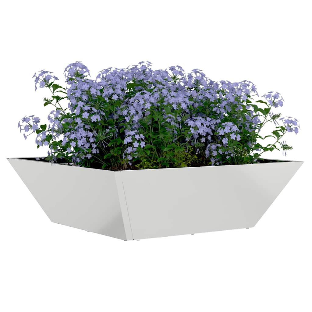 Vaso da giardino-Fioriera da Esterno-Contenitore per Piante Argento 50 x 50 x 15 cm Acciaio zincato