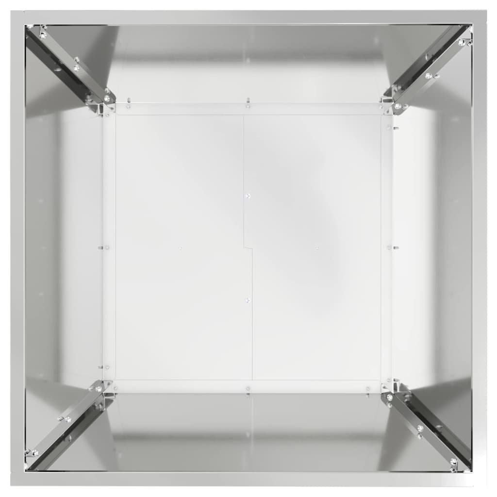 Vaso da giardino-Fioriera da Esterno-Contenitore per Piante Argento 50 x 50 x 15 cm Acciaio zincato