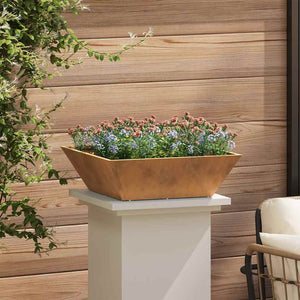 Vaso da Giardino  50x50x15 cm in Acciaio Corten 873836