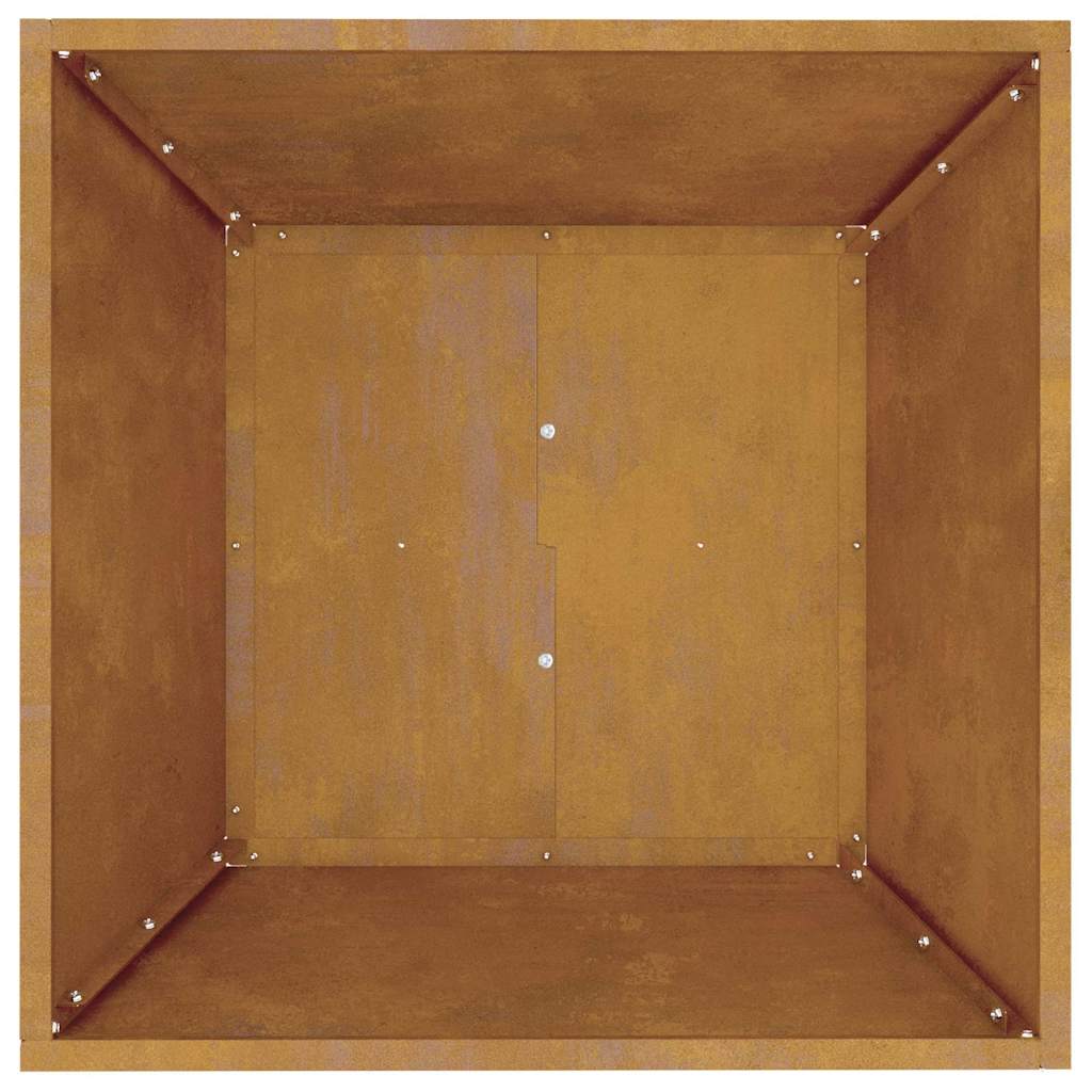 Vaso da Giardino  50x50x15 cm in Acciaio Corten 873836