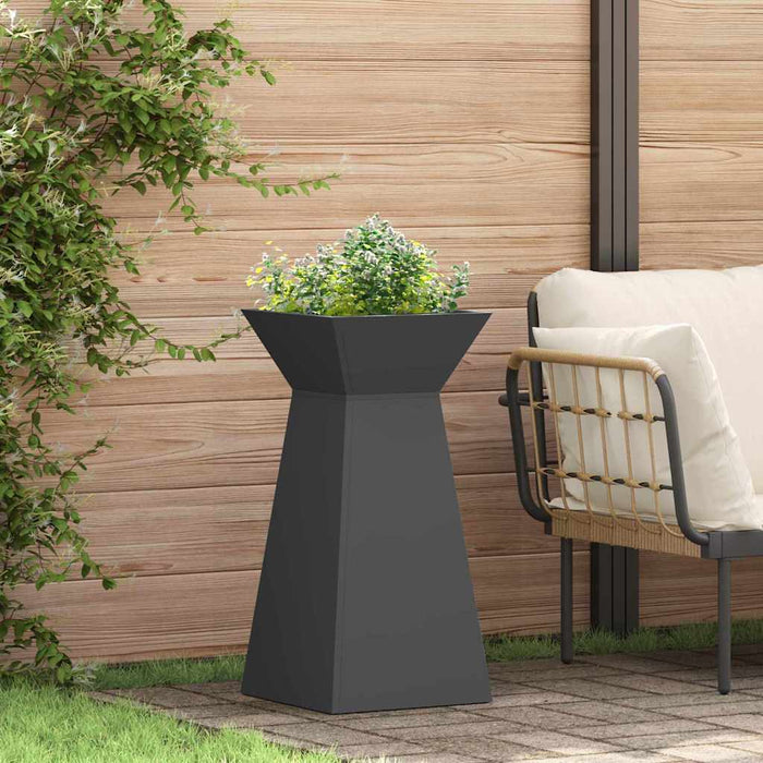 Vaso da giardino  con ciotola nera 35x35x73 cm in acciaio 873838