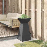 Vaso da giardino  con ciotola nera 35x35x73 cm in acciaio 873838