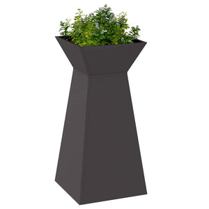 Vaso da giardino  con ciotola nera 35x35x73 cm in acciaio 873838