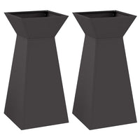 Vaso a Pilastro 2 pz-Set di 2 Fioriera da Esterno-Contenitore per Piante Nero 35 x 35 x 73 cm