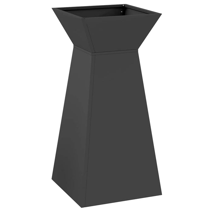 Vaso a Pilastro 2 pz-Set di 2 Fioriera da Esterno-Contenitore per Piante Nero 35 x 35 x 73 cm