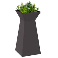 vasi da giardino a colonna, 2 pezzi, ciotola nera, 35x35x73 cm, in acciaio. 873839