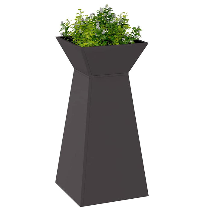 Vaso a Pilastro 2 pz-Set di 2 Fioriera da Esterno-Contenitore per Piante Nero 35 x 35 x 73 cm