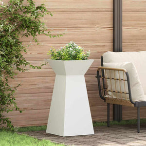 Vaso a Pilastro 2 pz-Set di 2 Fioriera da Esterno-Contenitore per Piante Bianco 35 x 35 x 73 cm