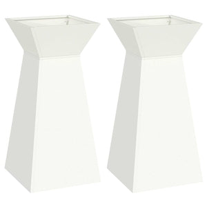 Vaso a Pilastro 2 pz-Set di 2 Fioriera da Esterno-Contenitore per Piante Bianco 35 x 35 x 73 cm