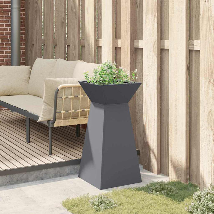 Vaso da Giardino con Ciotola Antracite di  35x35x73 cm in Acciaio 873842