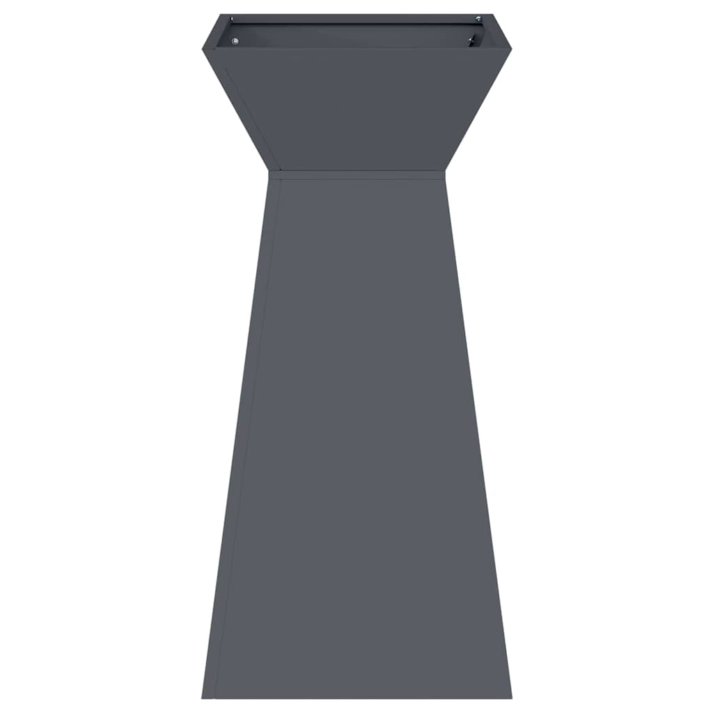 Vasi da giardino a colonna , set di 2 pezzi con ciotola antracite, dimensioni 35x35x73 cm in acciaio. 873843