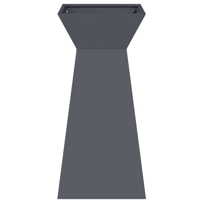 Vasi da giardino a colonna , set di 2 pezzi con ciotola antracite, dimensioni 35x35x73 cm in acciaio. 873843