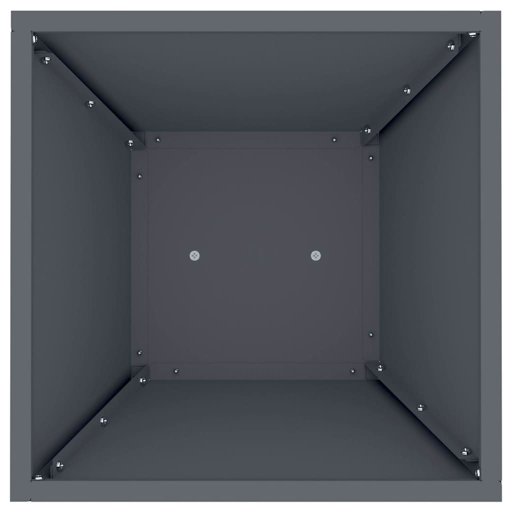 Vasi da giardino a colonna , set di 2 pezzi con ciotola antracite, dimensioni 35x35x73 cm in acciaio. 873843