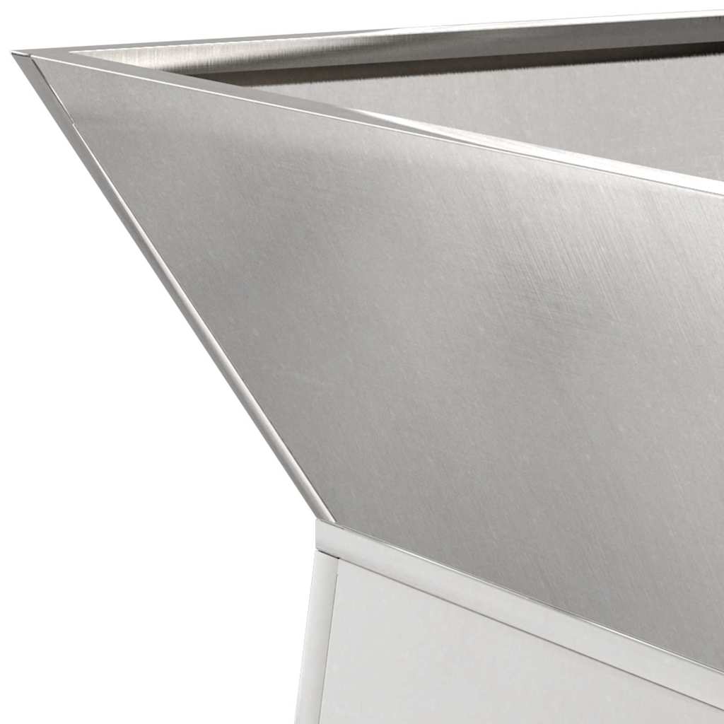 Vaso da giardino con base, dimensioni 35x35x73 cm, in acciaio inox 873846