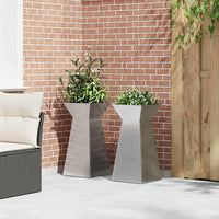 Vasi per pilastri da giardino, set da 2 pezzi con ciotola, 35x35x73 cm in acciaio galvanizzato. 873849