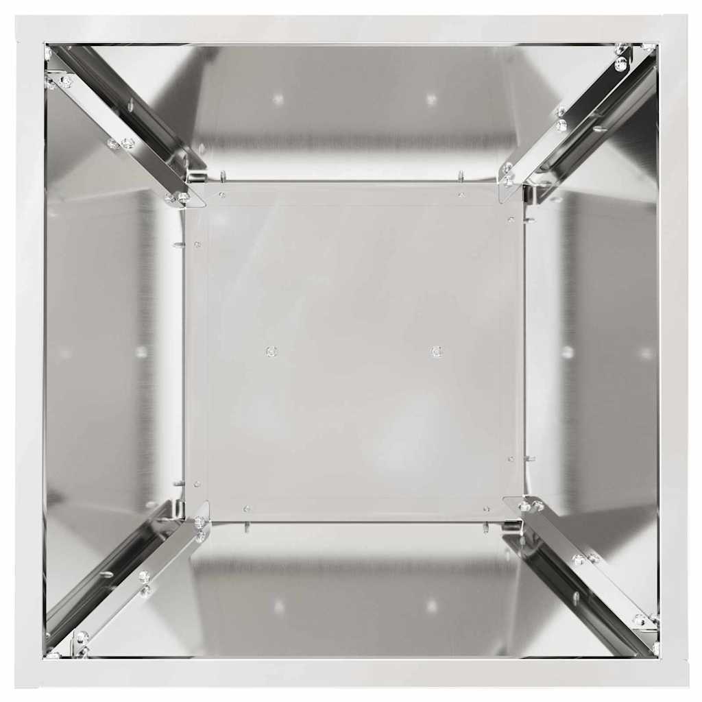 Vasi per pilastri da giardino, set da 2 pezzi con ciotola, 35x35x73 cm in acciaio galvanizzato. 873849