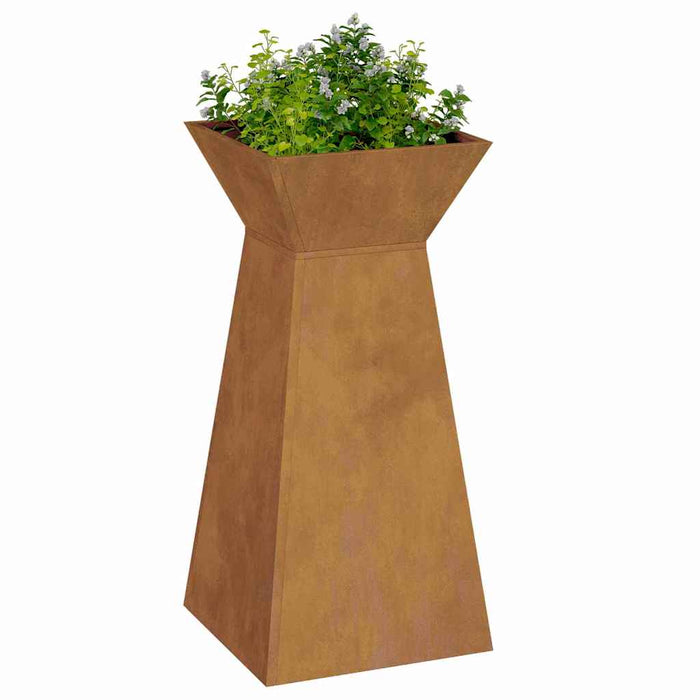 Vasi da Giardino a Colonna di , set da 2 con ciotola, dimensioni 35x35x73 cm in Acciaio Inossidabile. 873851