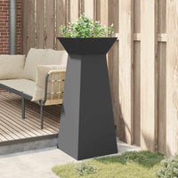 Piantana da giardino  con ciotola nera, 40x40x100 cm, in acciaio. 873852
