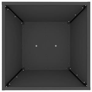 Fioriere a colonna giardino 2 pz con ciotola nera 40x40x100 cm in acciaio. 873853