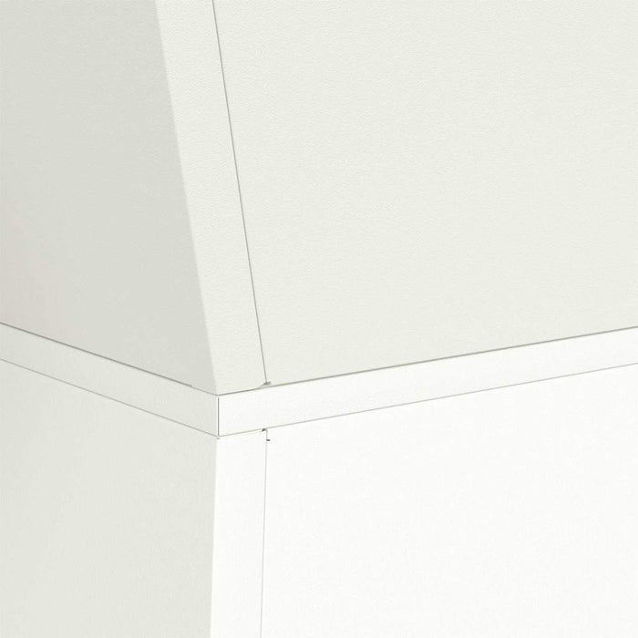 Vaso da Giardino con Ciotola Bianco 40x40x100 cm in Acciaio. 873854