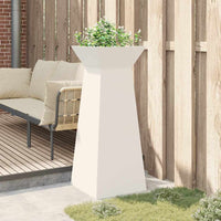 Vaso da Giardino con Ciotola Bianco 40x40x100 cm in Acciaio. 873854