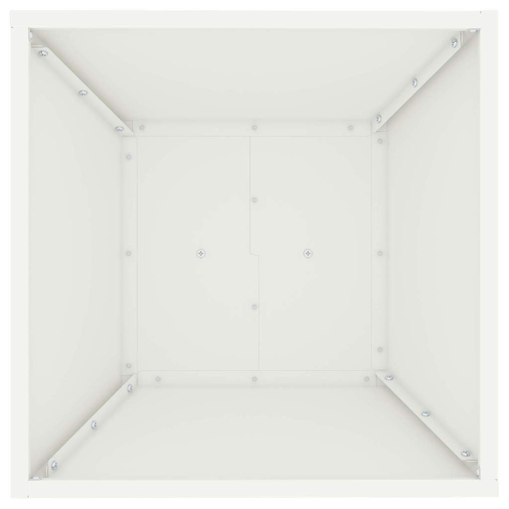 Vaso da Giardino con Ciotola Bianco 40x40x100 cm in Acciaio. 873854