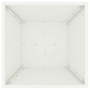 Vaso da Giardino con Ciotola Bianco 40x40x100 cm in Acciaio. 873854