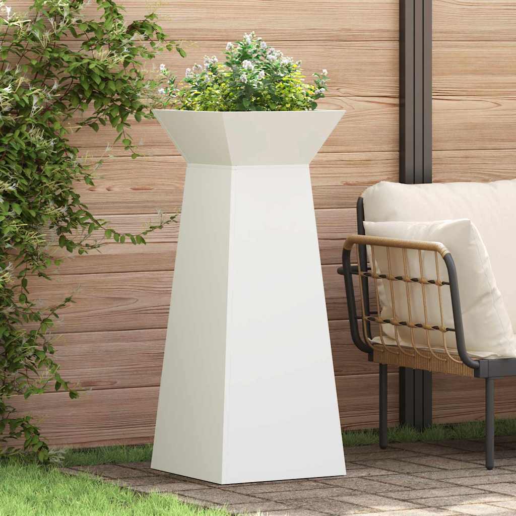 Vaso a Pilastro 2 pz-Set di 2 Fioriera da Esterno-Contenitore per Piante Bianco 40 x 40 x 100 cm