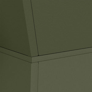 Vasi da Giardino a Colonna , 2 pz con Ciotola Verde Oliva, 40x40x100 cm in Acciaio. 873859