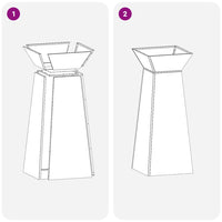 Fioriera a colonna  per giardino, con ciotola, misura 40x40x100 cm, in acciaio inox. 873860