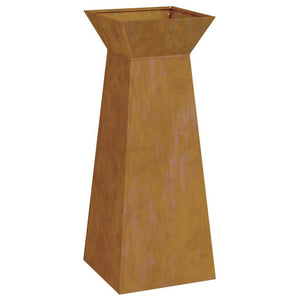 Vaso da giardino  con ciotola 40x40x100 cm in acciaio corten 873864