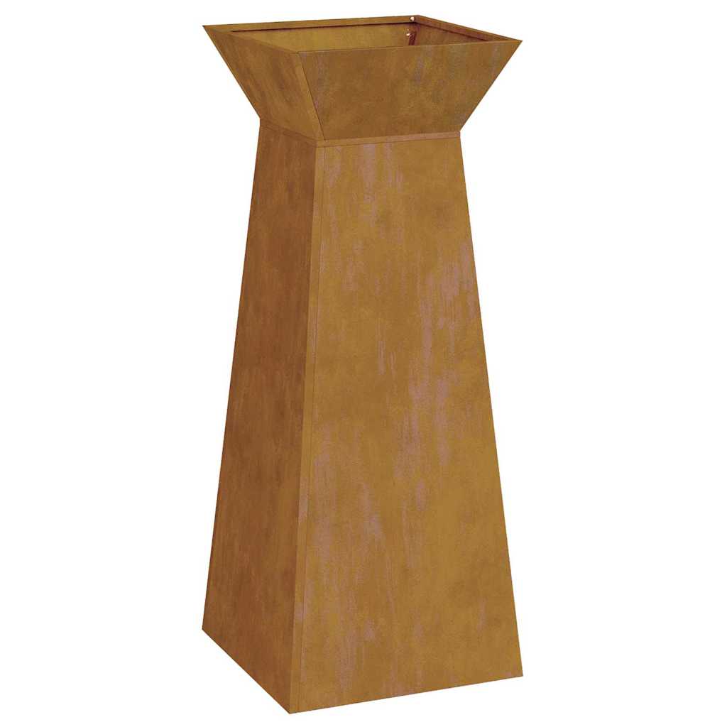 Vasi da Giardino a Colonna 2 pz con Ciotola 40x40x100 cm in Acciaio Corten 873865