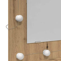 Mobiletto per specchio-Mensola con Specchio Rovere artigianale 60 x 31,5 x 62 cm