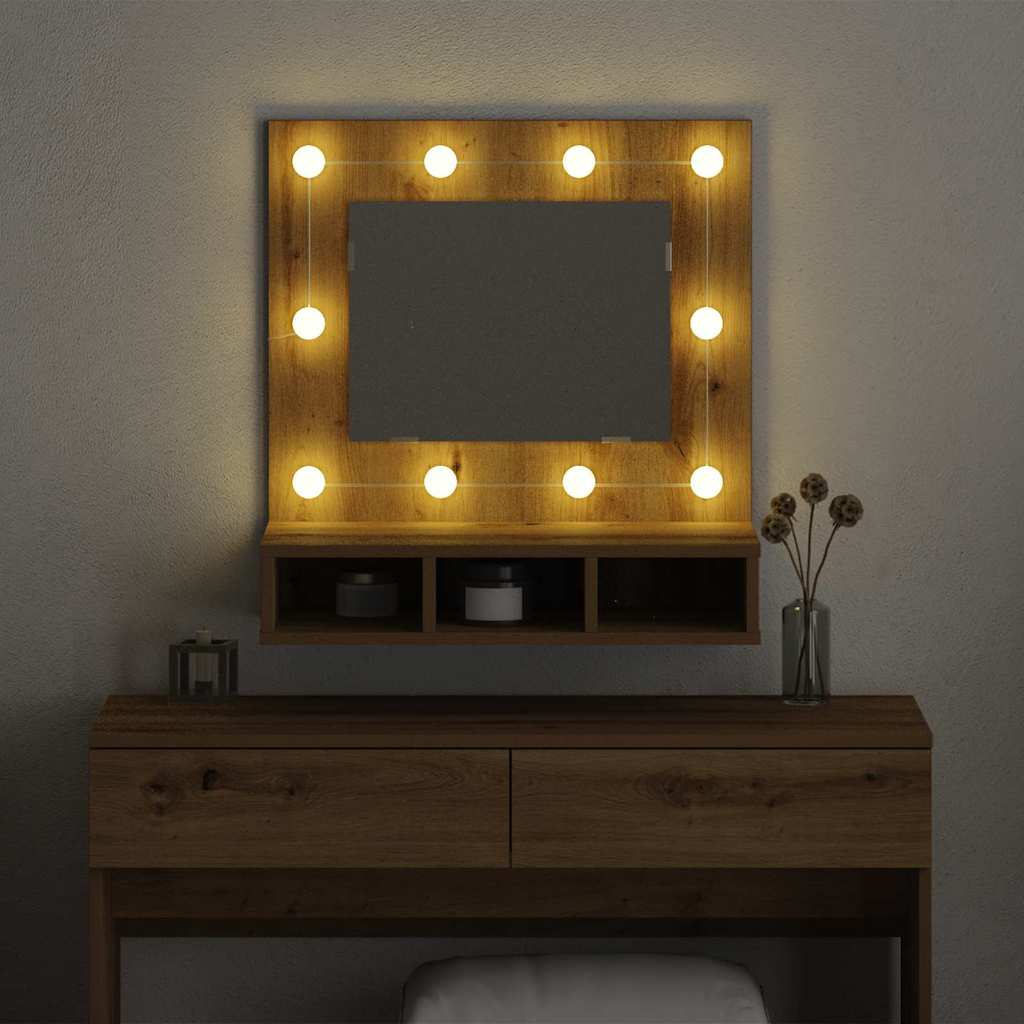 Mobiletto per specchio rovere artigianale 62 x 31.5 x 62 cm 873881