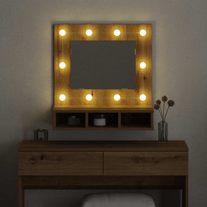 Mobiletto per specchio rovere artigianale 62 x 31.5 x 62 cm 873881