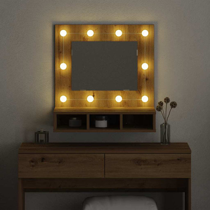 Mobiletto per specchio rovere artigianale 62 x 31.5 x 62 cm 873881