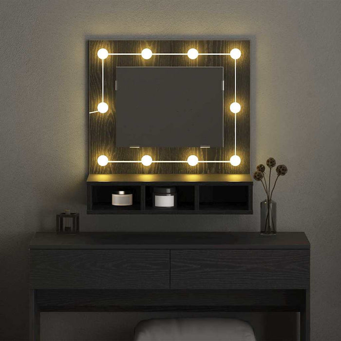 Mobiletto per specchio Rovere nero 62 x 31.5 x 62 cm 873882