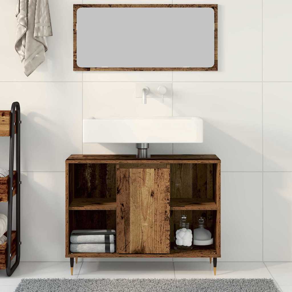 Vanità Rustica per Bagno Legno Vissuto Legno Massello Media 873892