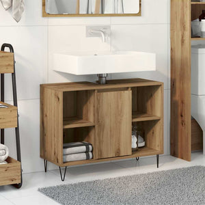 Unità vanità da bagno Rovere artigianale Legno ingegnerizzato Media 873896