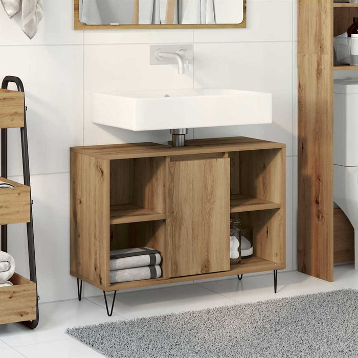 Unità vanità da bagno Rovere artigianale Legno ingegnerizzato Media 873896