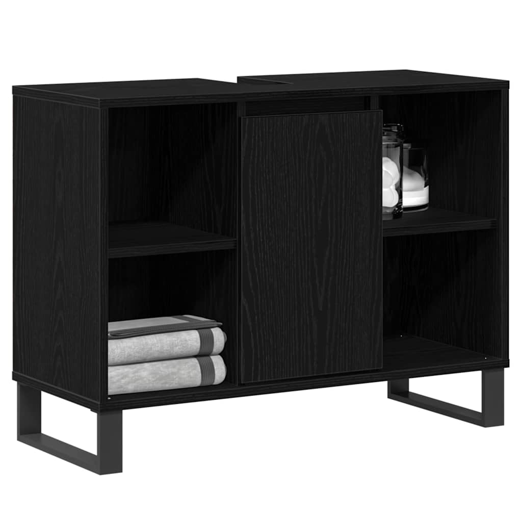 Unità Vanità Rovere Nero Rovere Nero MDF Medio Mobile Bagno 873900