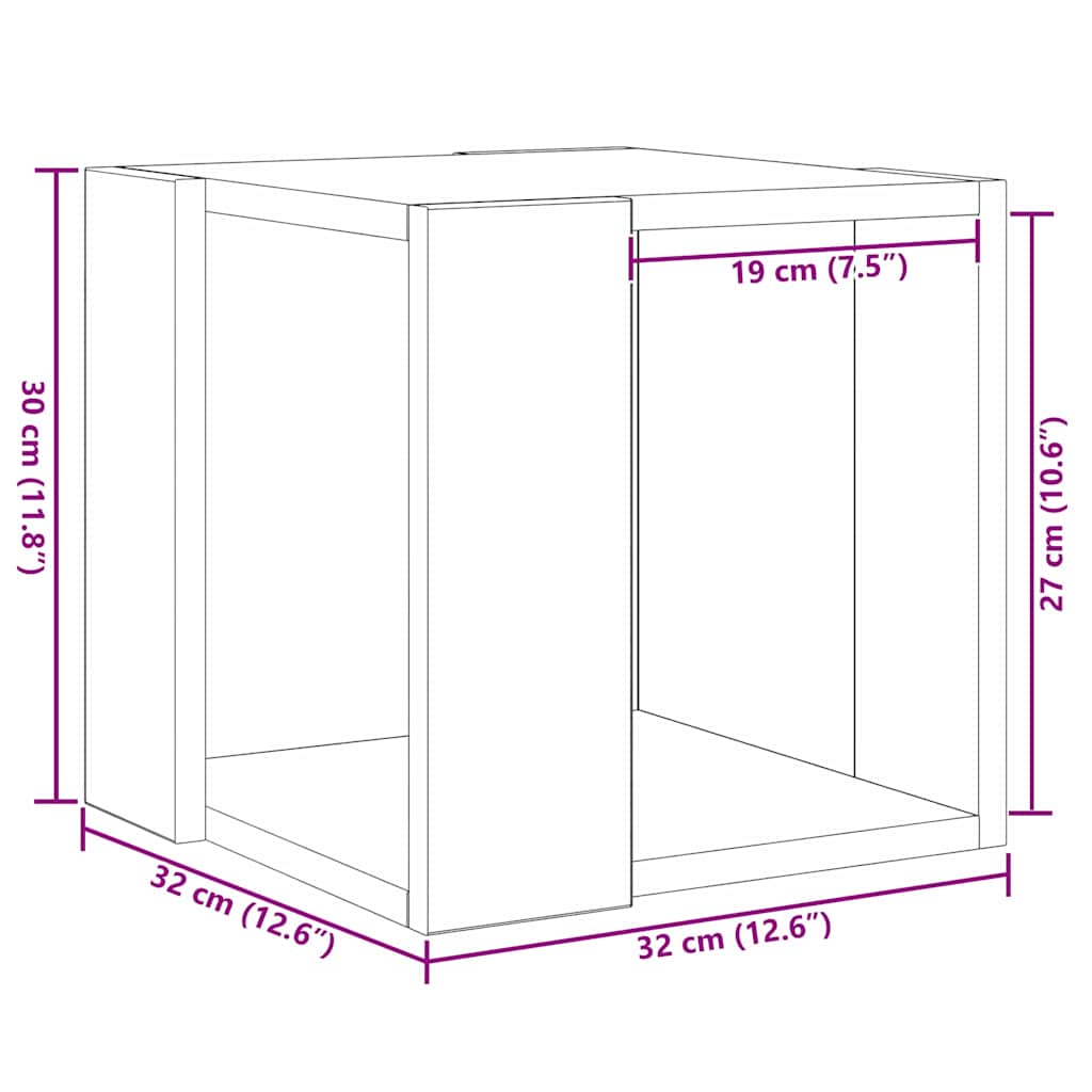 Tavolino da salotto Legno vecchio 32 x 32 x 30 cm 873910