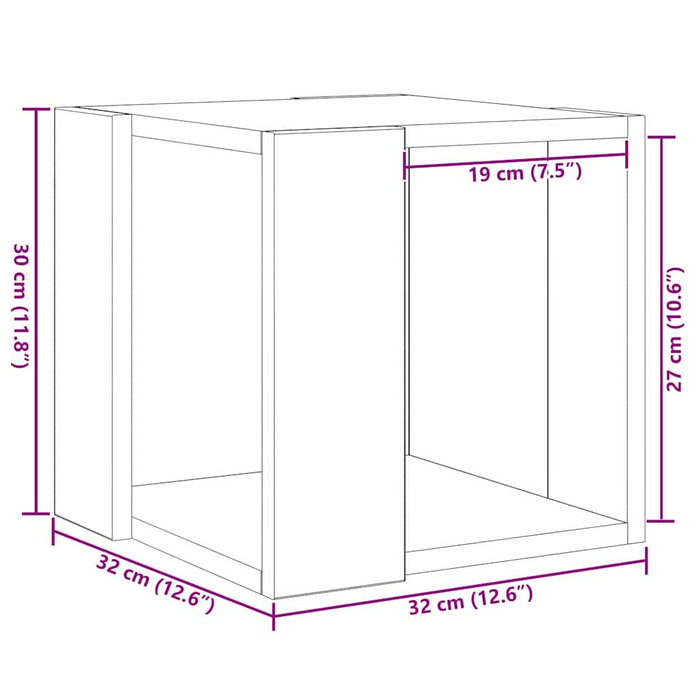 Tavolino da salotto rovere artigianale 32 x 32 x 30 cm 873911