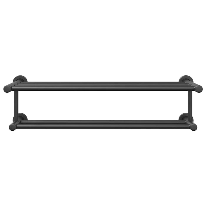 vidaXL Porta asciugamani Nero 61 x 23 x 17 cm Acciaio inossidabile