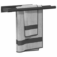 vidaXL Porta asciugamani Nero 40 x 9 x 4 cm Acciaio inossidabile