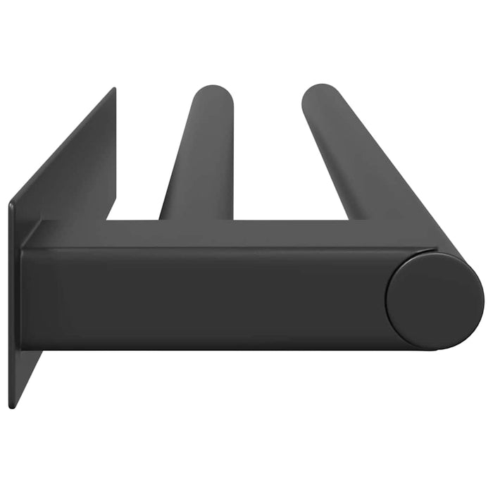 vidaXL Porta asciugamani Nero 40 x 9 x 4 cm Acciaio inossidabile