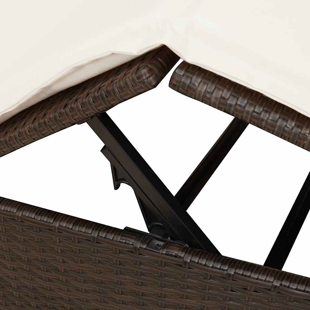 Lettino doppi con Tetto Marrone 205 x 129 x 200 cm Rattan PE 3376128