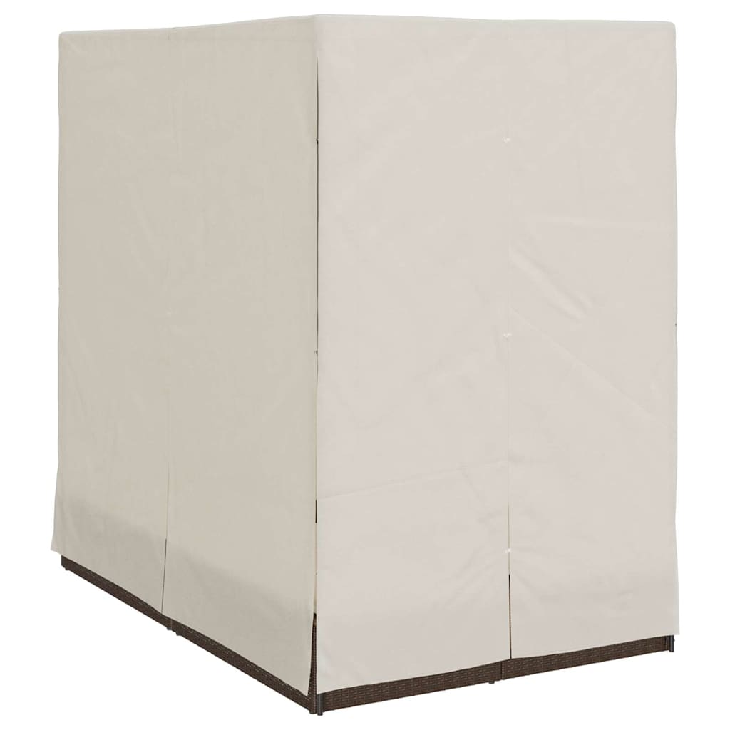 Lettino doppi con Tetto Marrone 205 x 129 x 200 cm Rattan PE 3376128