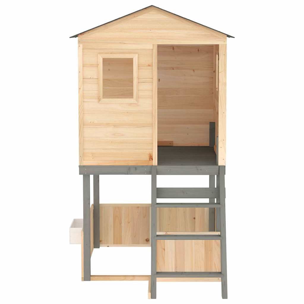 Set da Gioco da Esterno in Legno Massello di Abete Grigio Scuro 3376142