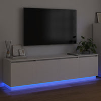 Mobile TV con LED Bianco 180 x 38 x 49 cm Legno multistrato 3376144